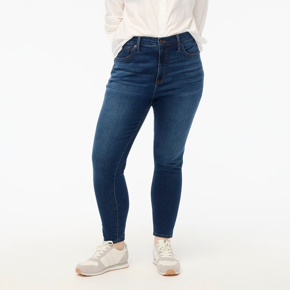 J. Crew Mercantile Jeans Size‎ 3X High Rise Stretch Denim Skinny Faded Whiskers